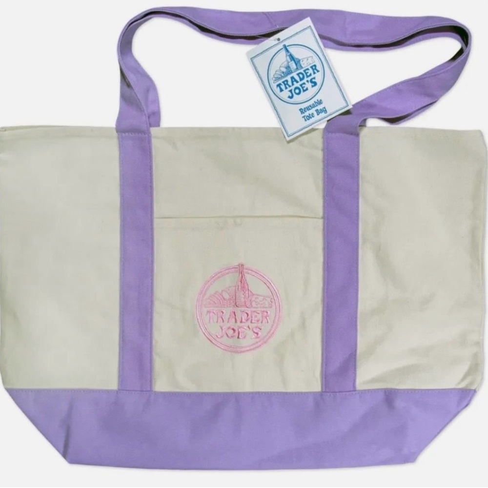 *NWT* Large Lavender Trader Joe’s Reusable Canvas Tote Bag